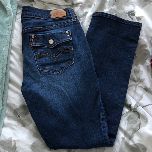 blue mid rise 505 levi jeans! - Picture 2 of 3